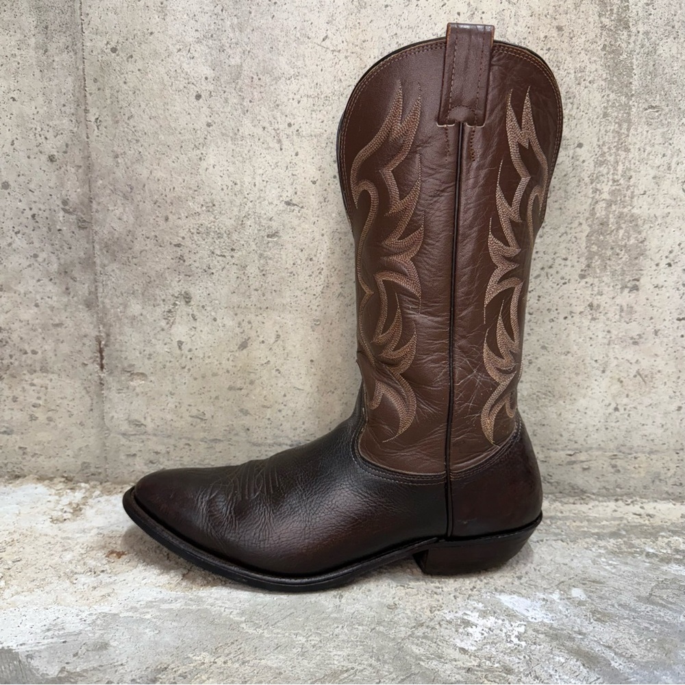 Vintage Nocona Cowboy Boots 11.5D USA Made Brown Western Leather